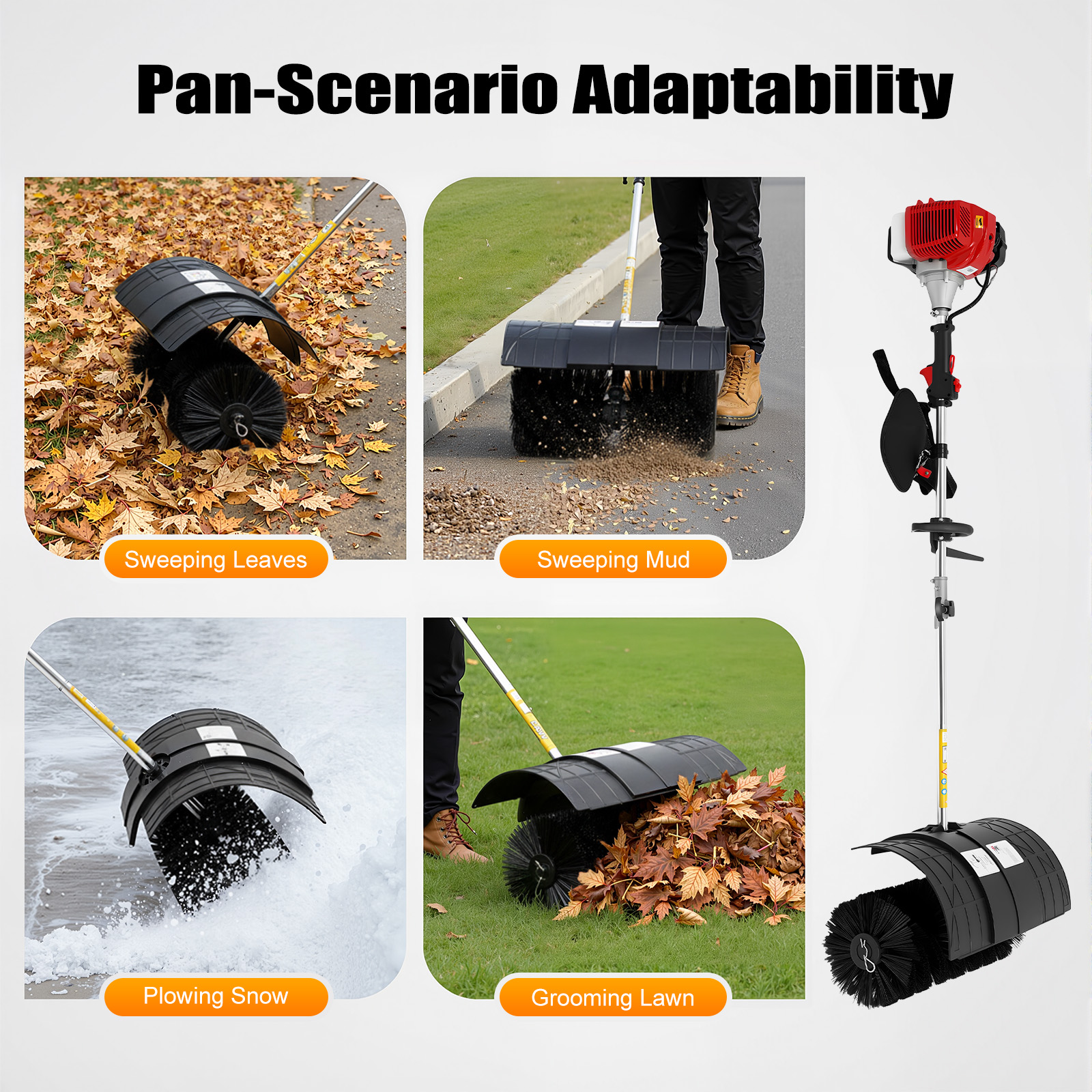 2.3HP Gas-Powered Sweeper, 850 - Outdoor Power Broom บทวิจารณ์และราคา
