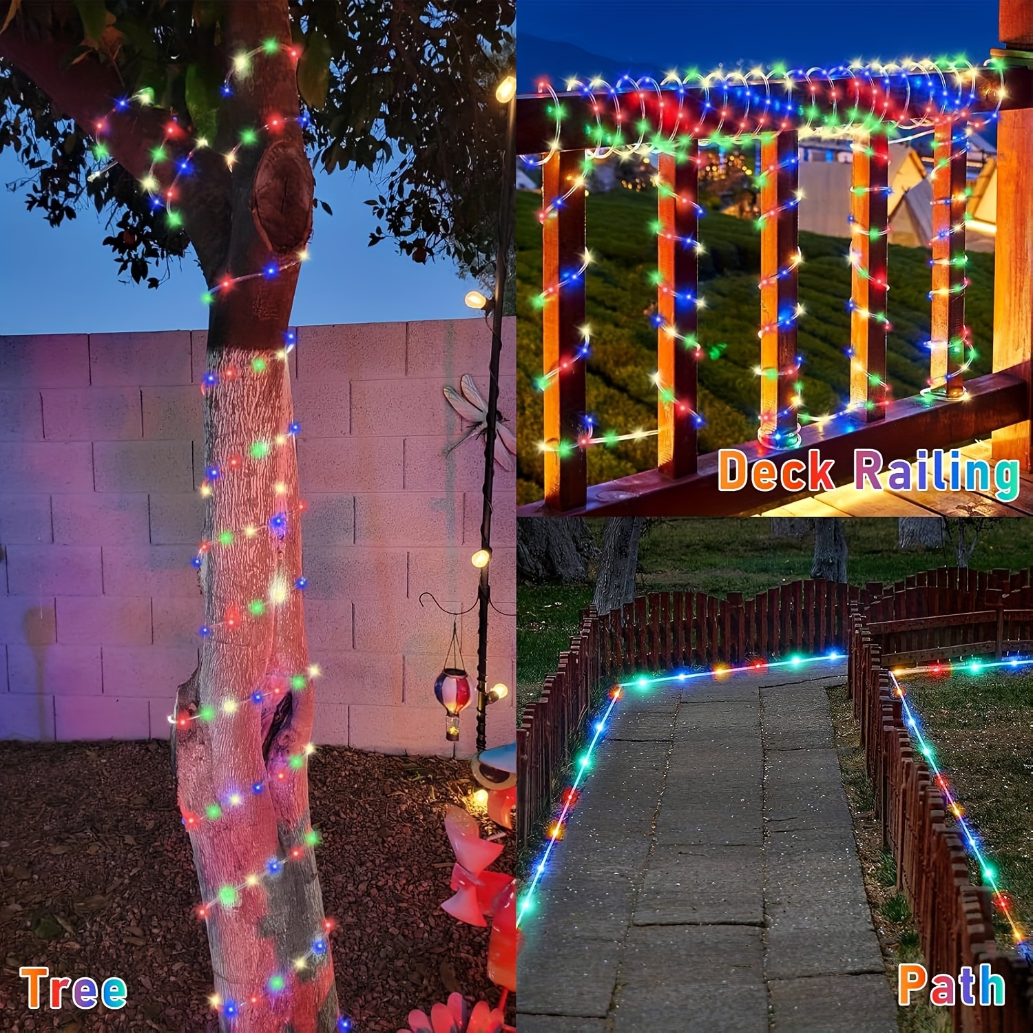 Solar Rope Light 8 Mode Waterp - Outdoor Solar Power Xmas Lights บทวิจารณ์และราคา
