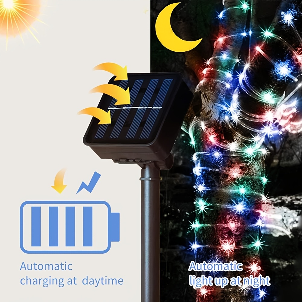Solar Rope Light 8 Mode Waterp - Outdoor Solar Power Xmas Lights บทวิจารณ์และราคา