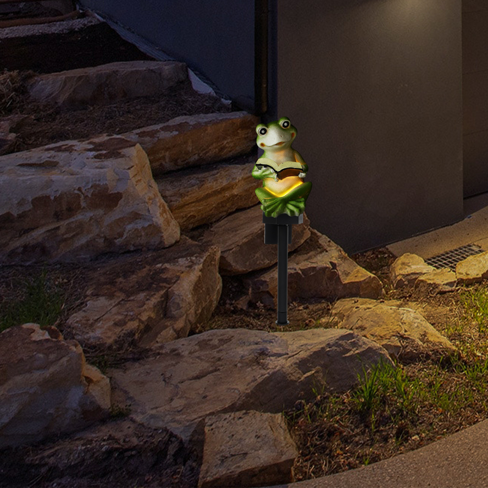 Solar Frog Light Resin Garden  - Outdoor Yard Power Stake บทวิจารณ์และราคา